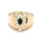 Anillo 18K Bombé Gota Zafiro y Diamantes