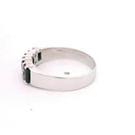 Anillo 18K Cintillo Zafiros y Diamantes