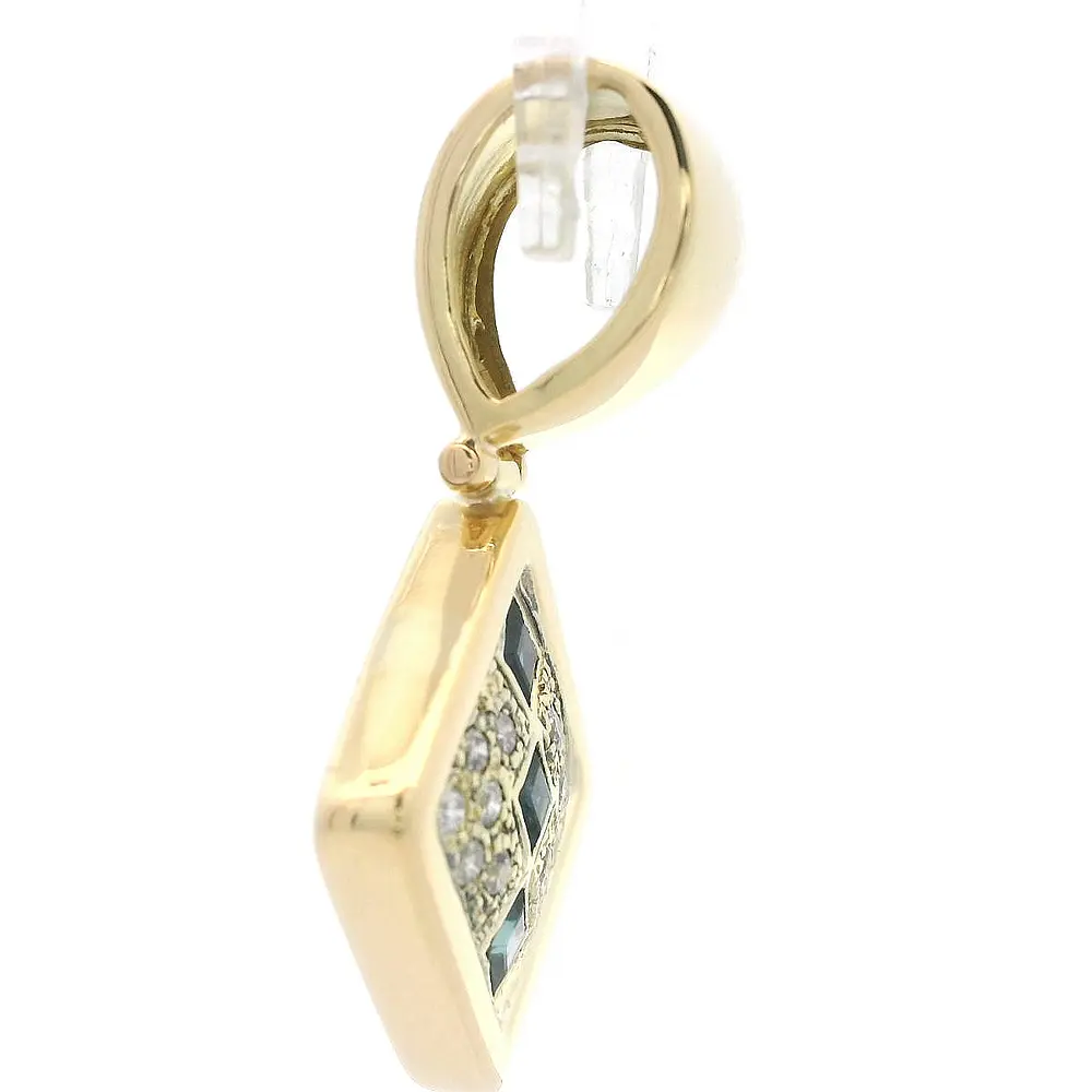 Colgante Oro 18K Rombo con Zafiros