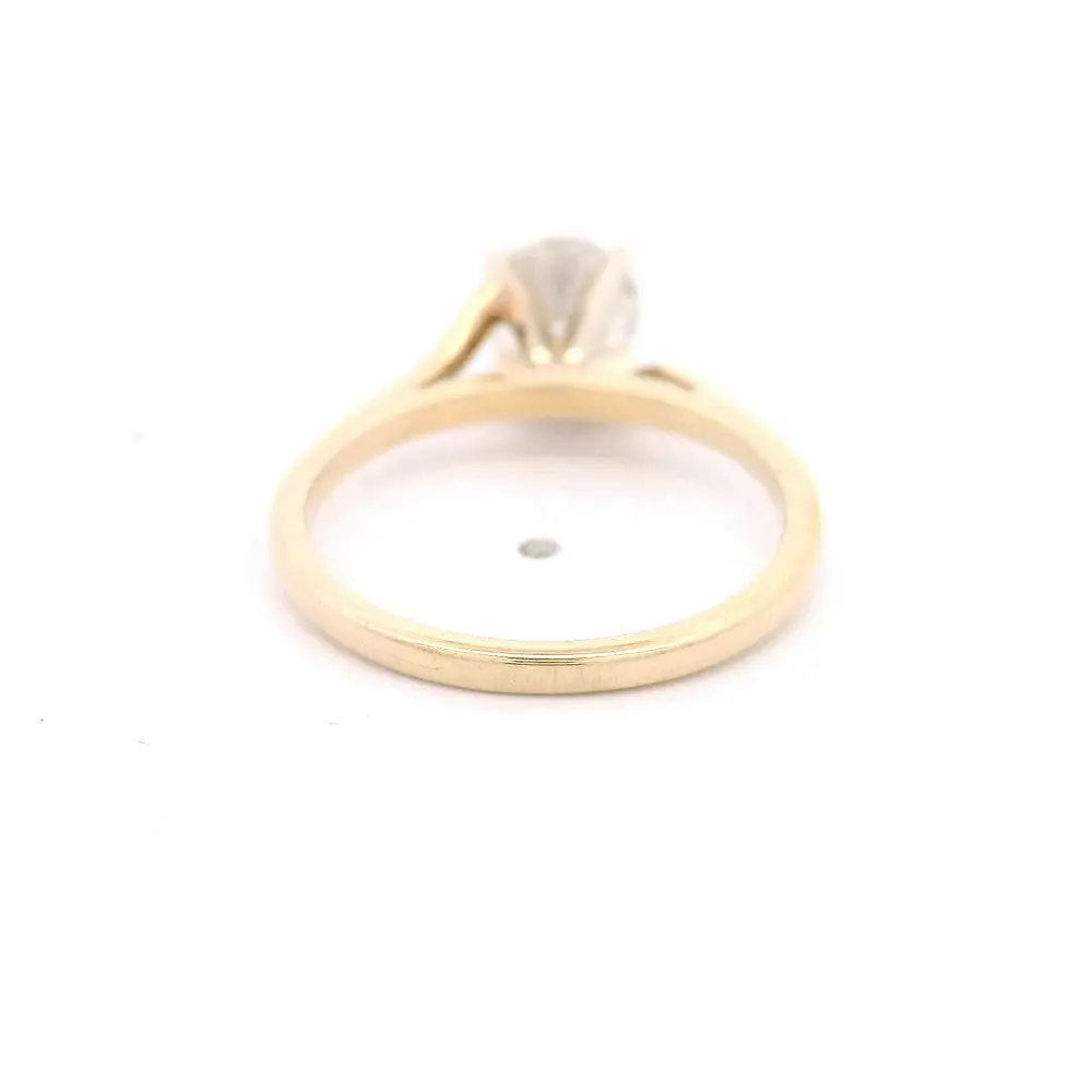 Anillo 14K Solitario Diamante Natural
