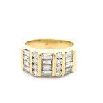 Anillo 18K Semi Bombé Baguette