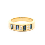 Anillo 18K Cintillo Piedras Azules
