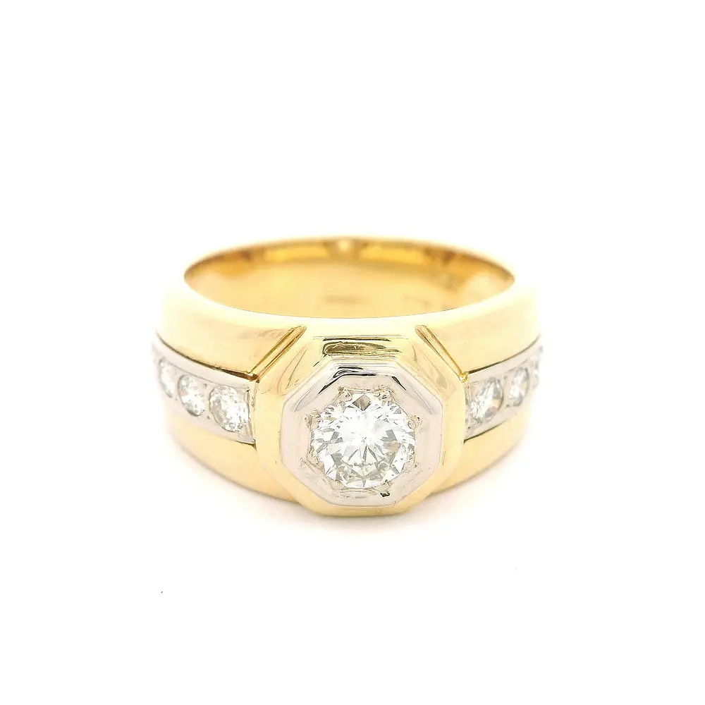 Anillo 18K Dos Oros Diamante