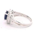 Anillo 18K Rosetón Zafiro y Diamantes
