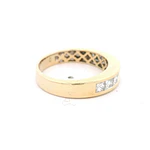 Anillo 14K Cintillo Diamantes Princesa