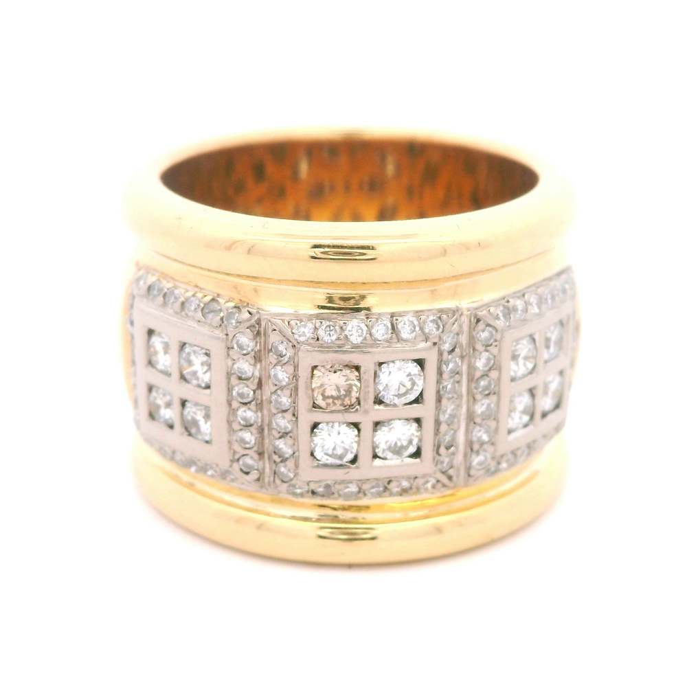 Anillo 18K Bombé con Diamantes