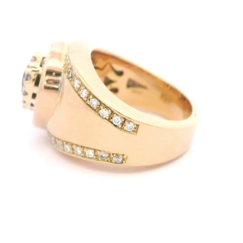 Anillo 18K Bombé Gota Zafiro y Diamantes