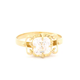 Anillo 18K Chatón Moissanita Asscher