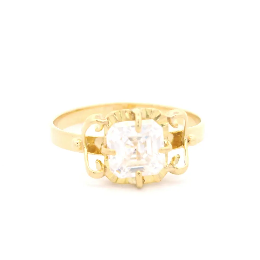 Anillo 18K Chatón Moissanita Asscher