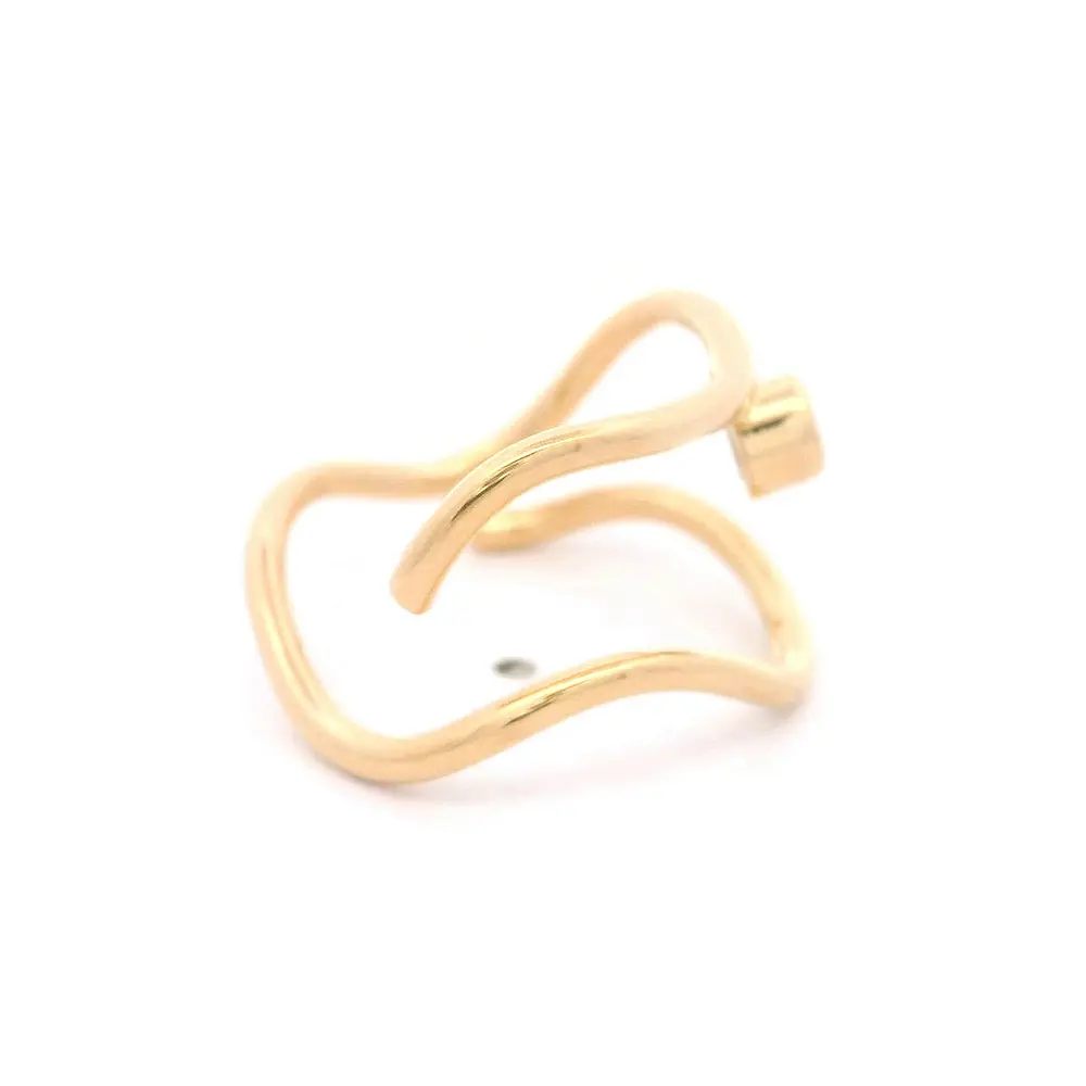 Anillo 18K Ondulado Moissanita
