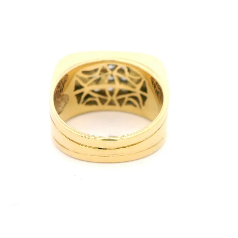 Anillo 18K Sello con Diamantes