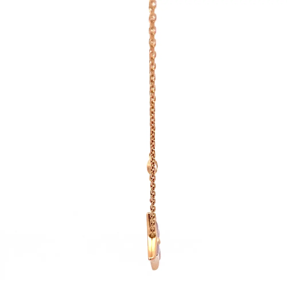 Cadena Oro 18K con Diamante y Nácar Rosa
