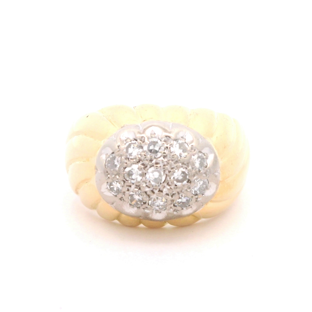 Anillo 18K Bombé Dos Oros