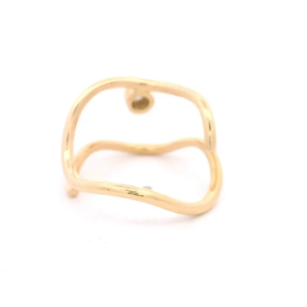 Anillo 18K Ondulado Moissanita