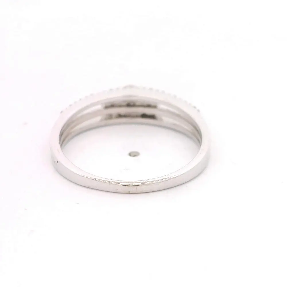 Anillo 18K Cintillo Rodinado con Diamantes