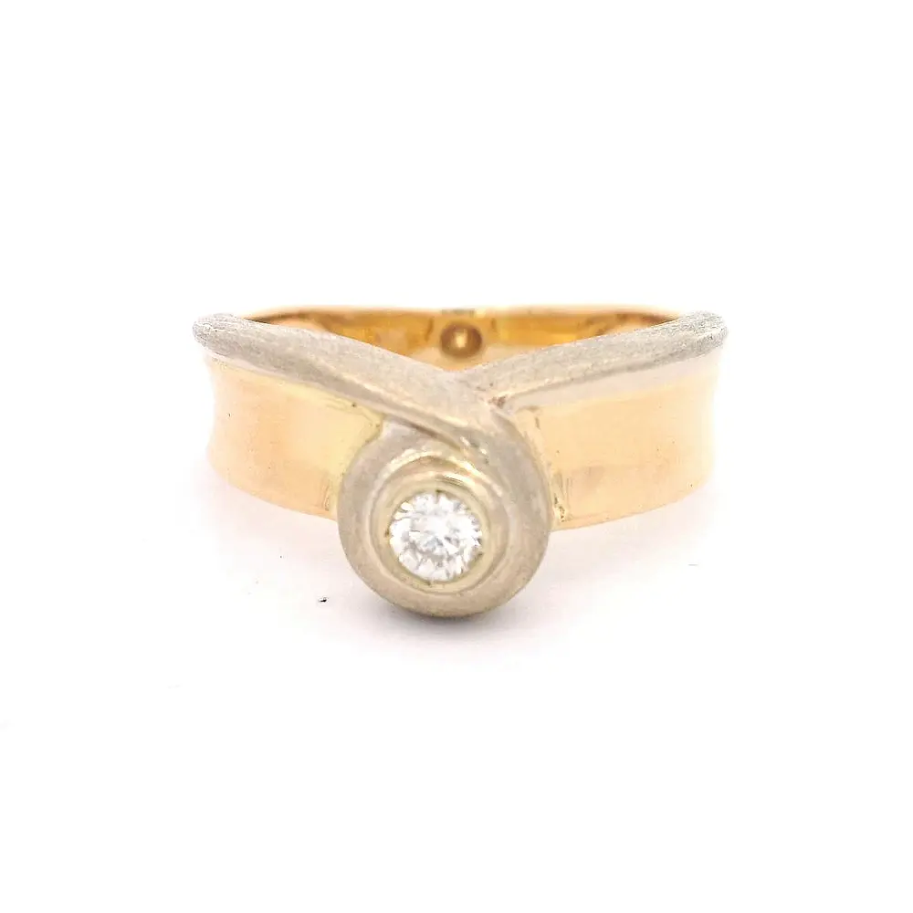 Anillo 18K Solitario Dos Oros