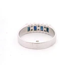 Anillo 18K Cintillo Zafiros y Diamantes
