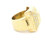 Anillo 18K Sello Zafiro y Diamantes