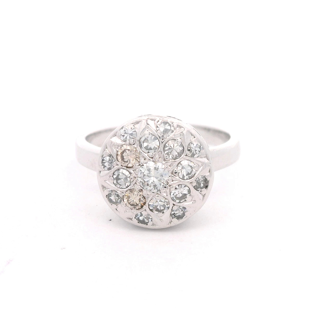 Anillo 18K Flor Diamantes