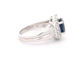 Anillo 18K Rosetón Zafiro y Diamantes