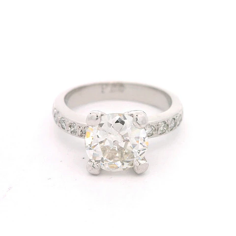 Anillo Platino Chatón Diamante