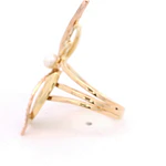 Anillo 18K Calado Perla y Diamantes