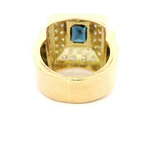 Anillo 18K Sello Zafiro y Diamantes