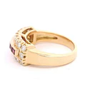Anillo 18K Cintillo Rubíes y Diamantes