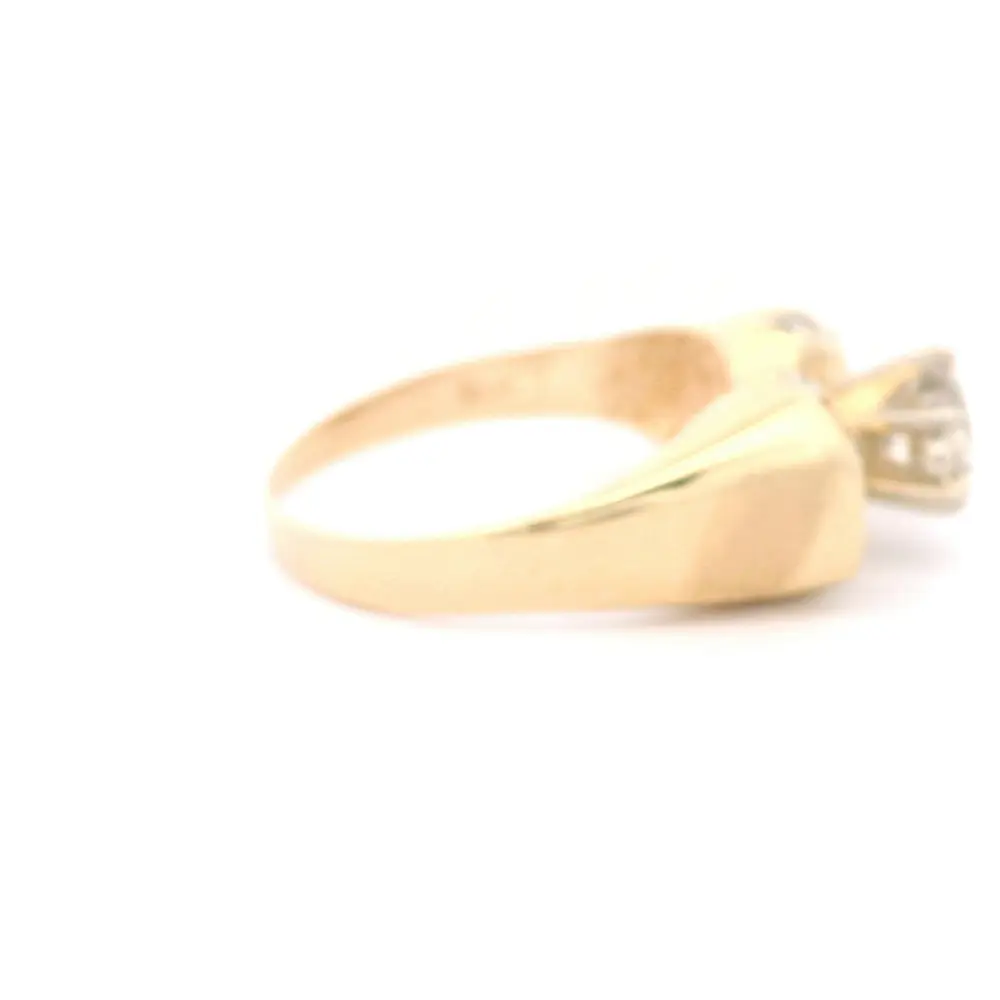 Anillo 14K Solitario Pavé Diamante