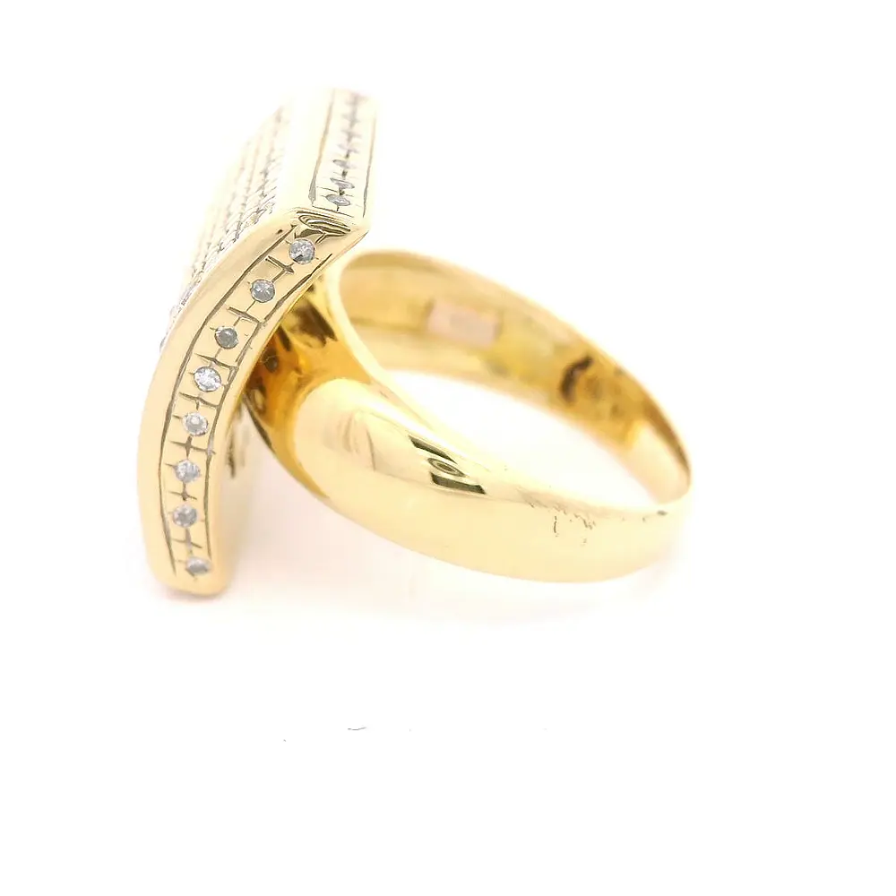 Anillo 18K Sello con Diamantes