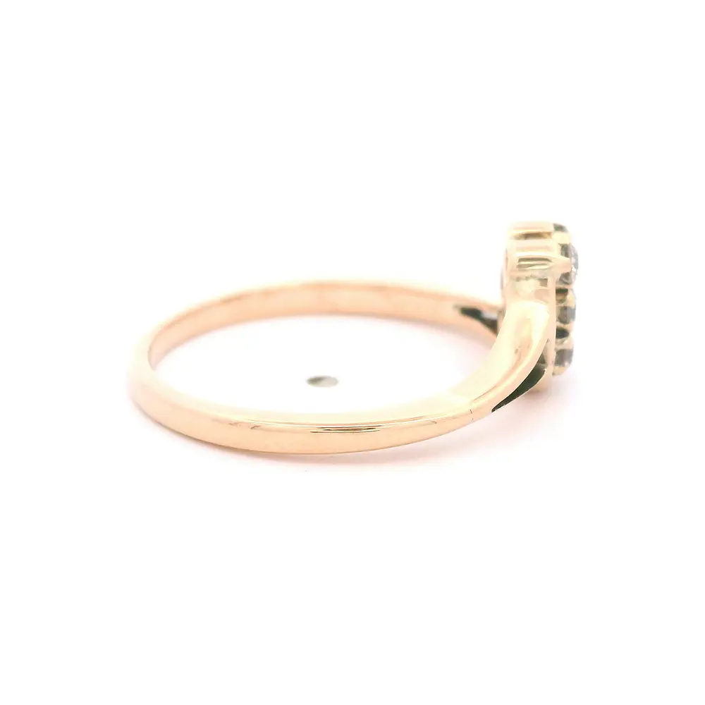 Anillo 14K Calado con Diamantes