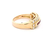 Anillo 18K Cintillo Rubíes y Diamantes