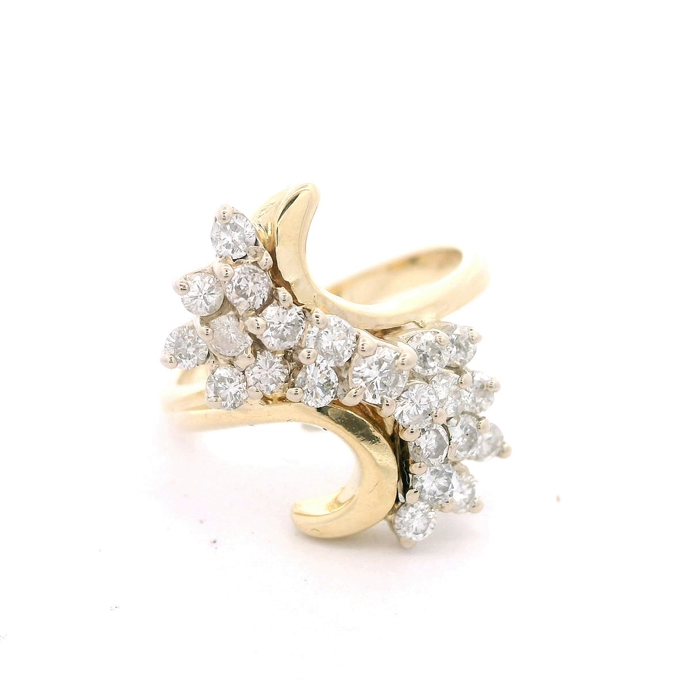 Anillo 14K Crossed Dos Oros
