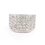 Anillo 18K Sello Geométrico Diamantes