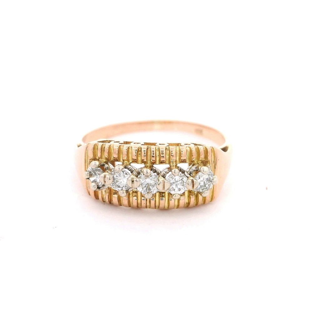 Anillo 18K Cintillo Calado Diamantes
