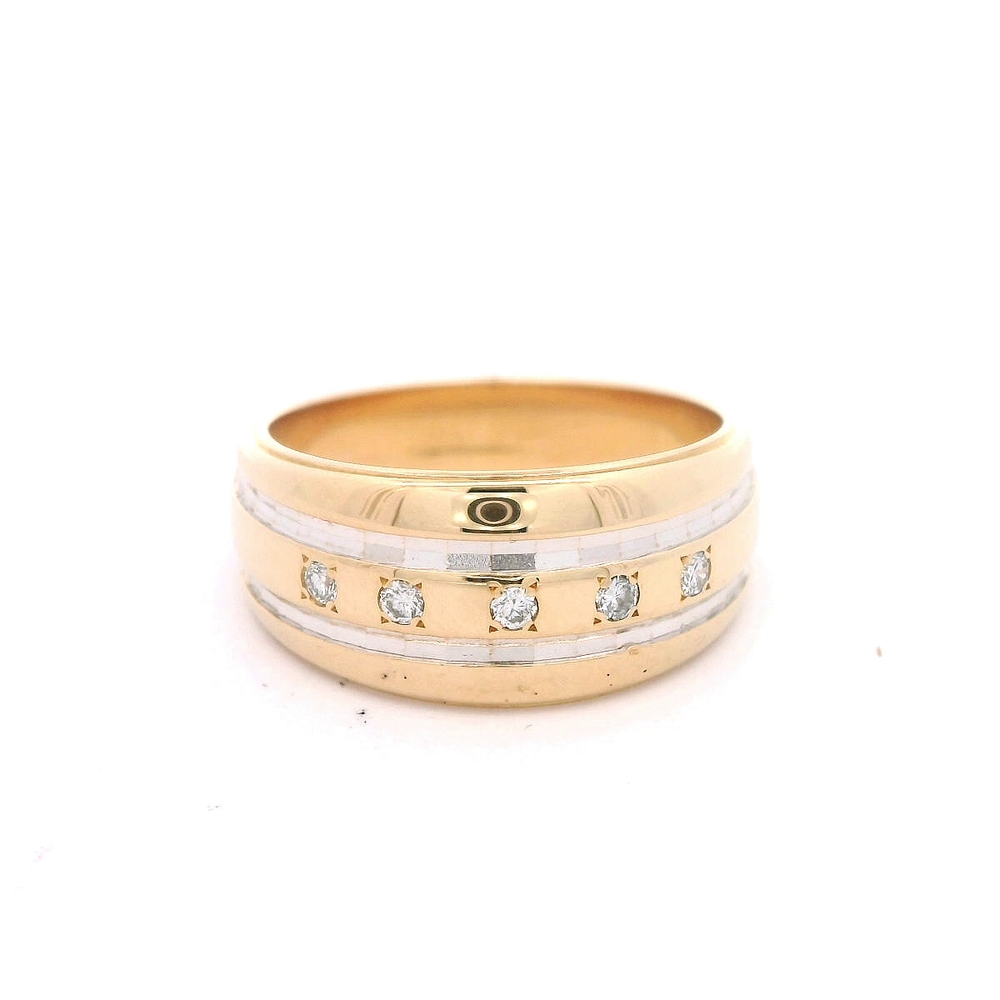 Anillo 14K Bombé Dos Oros