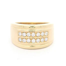 Anillo 18K Cintillo Doble Diamantes