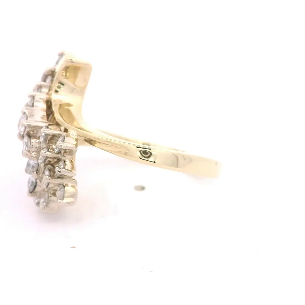 Anillo 14K Crossed Dos Oros