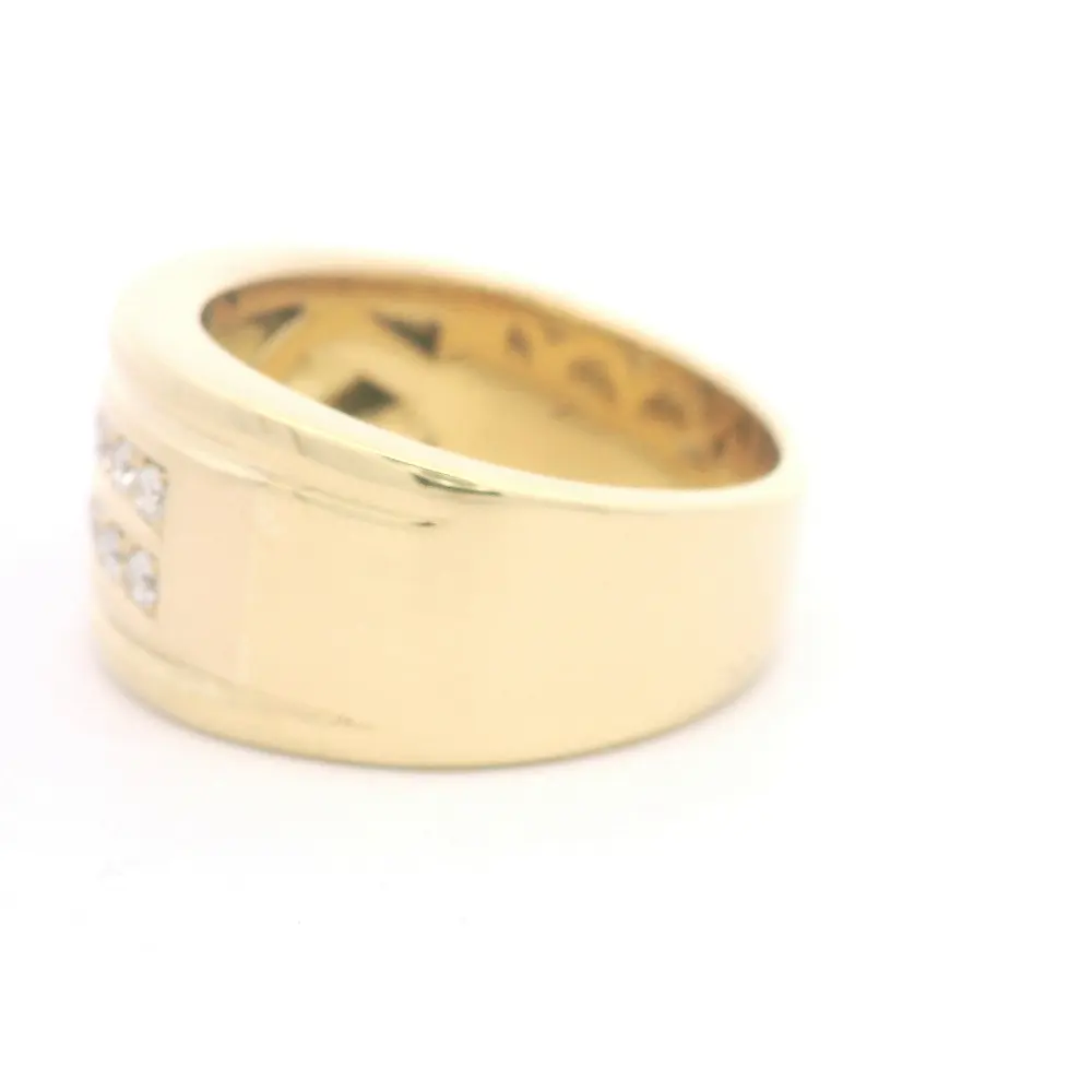 Anillo 18K Cintillo Doble Diamantes