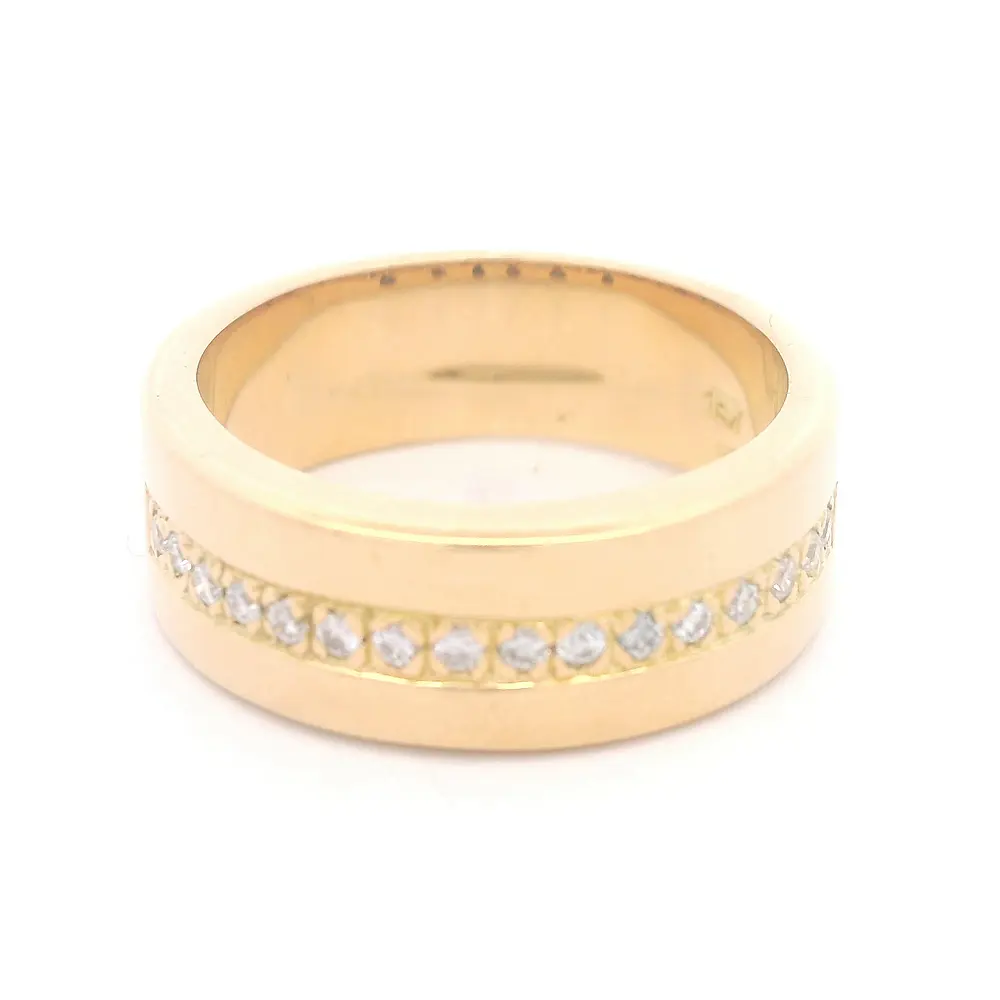 Anillo de Oro 18K Cintillo con 16 Diamantes
