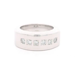 Anillo 18K Cintillo Bombé Diamantes