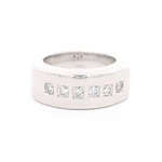 Anillo 18K Cintillo Bombé Diamantes