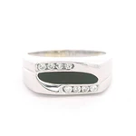 Anillo 10K Sello Ónix y Diamantes