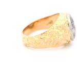 Anillo 18K Sello Bombé Dos Oros