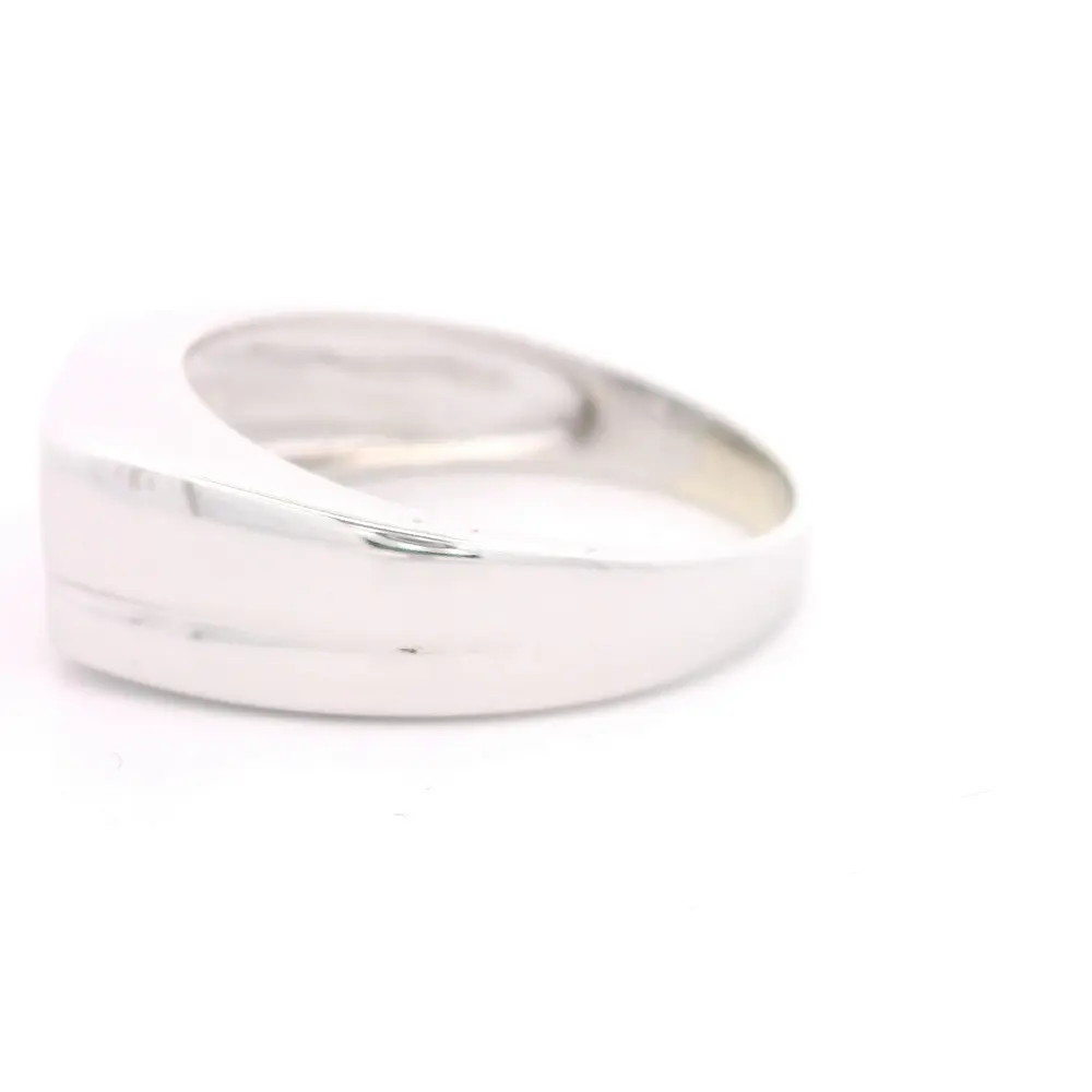 Anillo 10K Sello Ónix y Diamantes