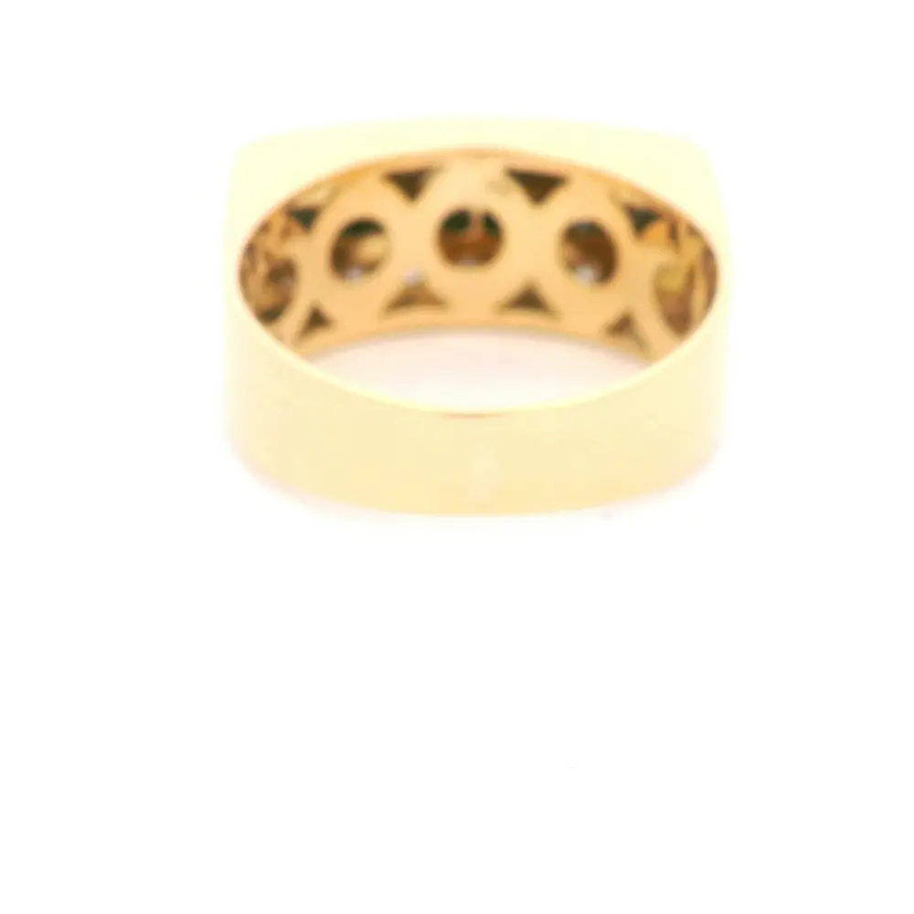 Anillo 18K Sello Piedras Negras