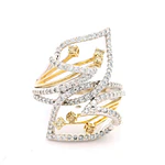Anillo de Oro 18K Dos Oros con Diamantes