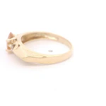 Anillo de Oro 14K Trilogy con Diamantes y Cuarzo Citrino