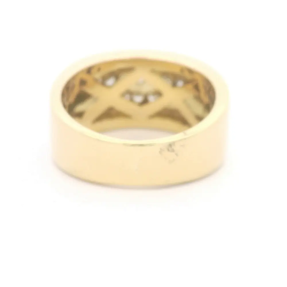 Anillo 18K Cintillo Doble Diamantes