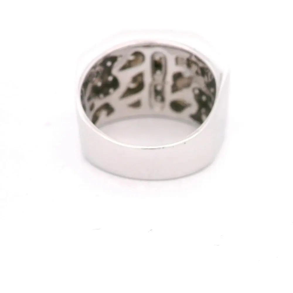 Anillo 18K Sello Geométrico Diamantes
